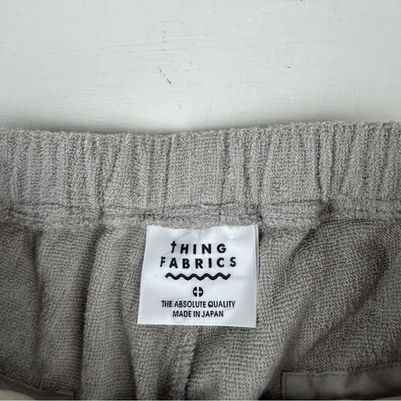 Thing Fabrics Towelling Cloth Shorts Mens Size 1 Drawstring Beige Made Japan - Picture 3 of 7